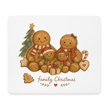 Aquarell Lebkuchen-Familienweihnachten - Mousepad (Querformat) - Weiß - Vorne