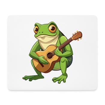 Froschkröte spielt akustische Gitarre - Mousepad (Querformat) - Weiß - Vorne