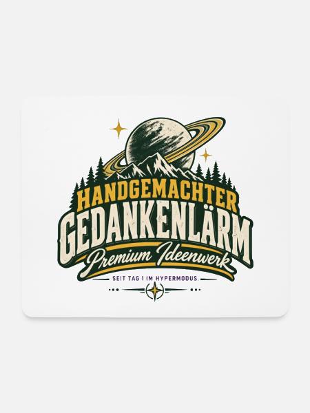 Handgemachter Gedankenklar Premium Ideenwerk - Mousepad (Querformat) - Weiß
