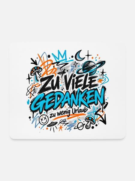 Zu viele Gedanken, zu wenig Urlaub - Mousepad (Querformat) - Weiß