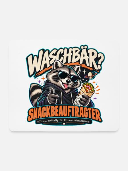 Waschbar Snackbeauftragter - Mousepad (Querformat) - Weiß