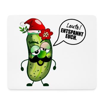 Weihnachten Stress Gurke - Mousepad (Querformat) - Weiß - Vorne