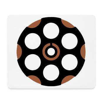 Revolver Trommel Grafik - Mousepad (Querformat) - Weiß - Vorne