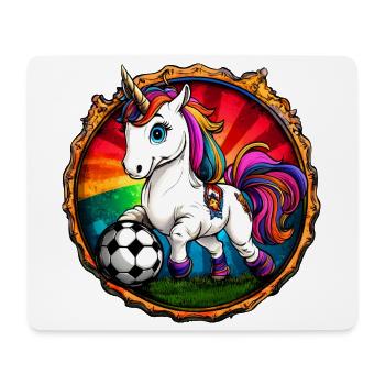 Einhörner Fussball - Mousepad (Querformat) - Weiß - Vorne