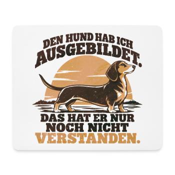 Kurzhaar Dackel - Mein Dackel hat Charakter.  - Mousepad (Querformat) - Weiß - Vorne