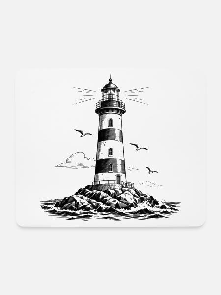 Lighthouse of Hope – Leuchtturm & Küstenliebe - Mousepad (Querformat) - Weiß