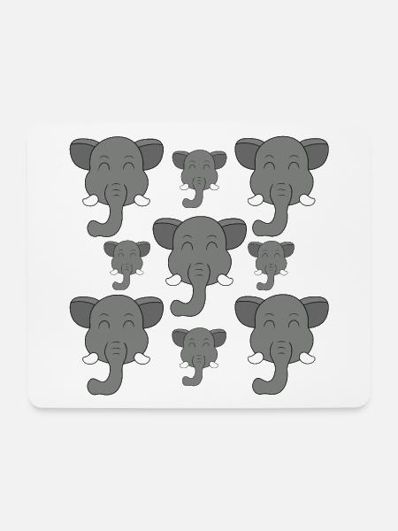 Cartoon-Elefantenkopf - Mousepad (Querformat) - Weiß