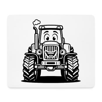 Niedlicher Cartoon Farm Traktor Kinder Schwarzweiß Grafik-Tee - Mousepad (Querformat) - Weiß - Vorne