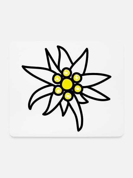 Edelweiss - Mousepad (Querformat) - Weiß