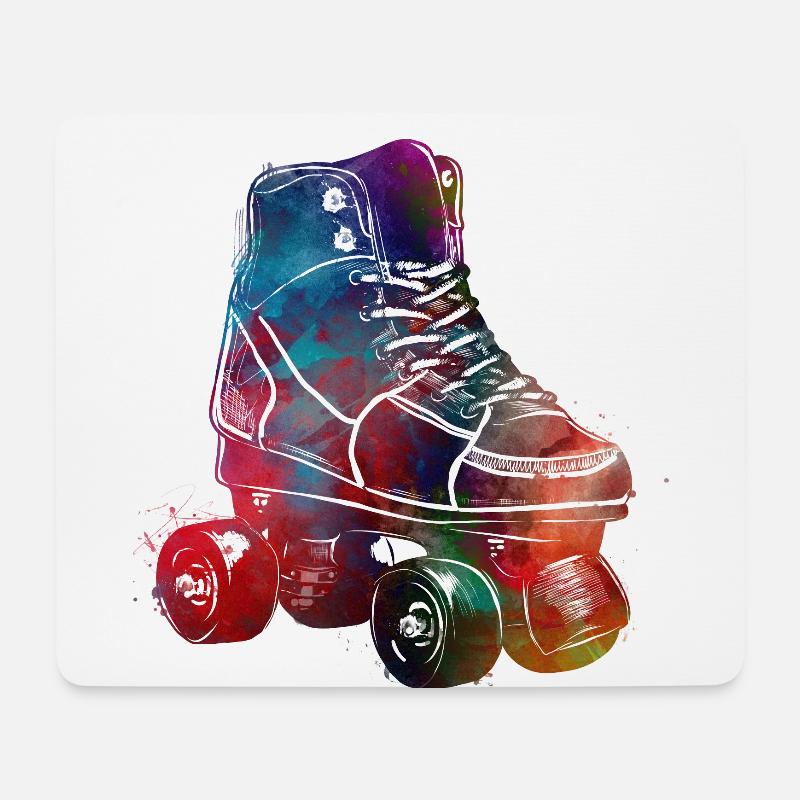 Rollschuhe Sport Kunst #roller #skates - Mousepad (Querformat) - Weiß