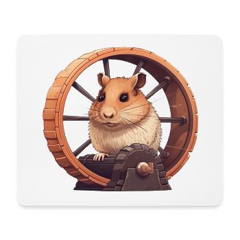 Hamster wheel against the next blackout - Mouse Pad (horizontal) - white - Front