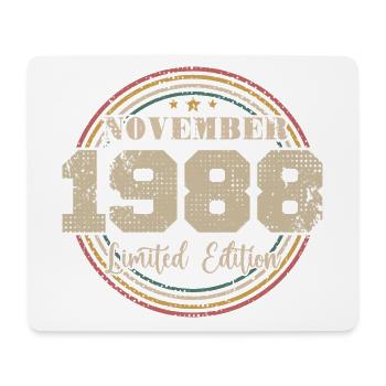 Cadeau D'anniversaire, Vintage Né En Novembre 1988 - Tapis de souris (format paysage) - blanc - Devant