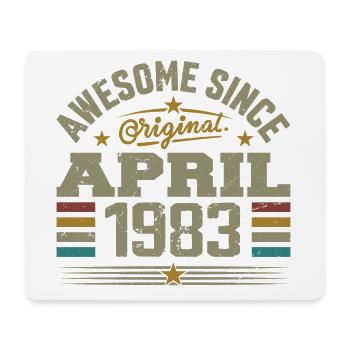 April 1983 Geburtstag Vintage Geschenkidee 1983 - Mousepad (Querformat) - Weiß - Vorne