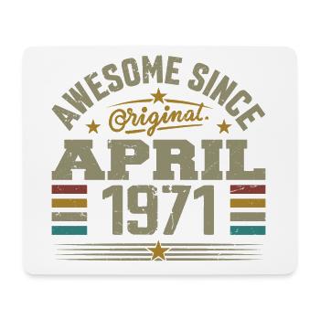 April 1971 Birthday Vintage Gift Idea 1971 - Mouse Pad (horizontal) - white - Front
