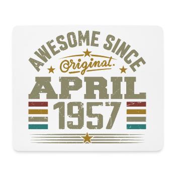 April 1957 Geburtstag Jahrgang 1957 Geschenkidee - Mousepad (Querformat) - Weiß - Vorne