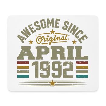 April 1992 Geburtstag Vintage Geschenkidee 1992 - Mousepad (Querformat) - Weiß - Vorne