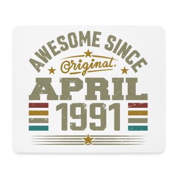 April 1991 Birthday Vintage Gift Idea 1991 - Mouse Pad (horizontal) - white - Front