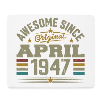 April 1947 Geburtstag Jahrgang 1947 Geschenkidee - Mousepad (Querformat) - Weiß - Vorne