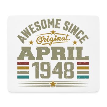 April 1948 Geburtstag Jahrgang 1948 Geschenkidee - Mousepad (Querformat) - Weiß - Vorne