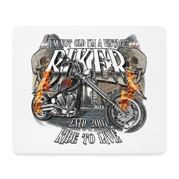 2007 Vintage Anniversaire Biker Chopper Moto - Tapis de souris (format paysage) - blanc - Devant