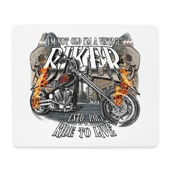 1985 Jahrgang Geburtstag Biker Motorrad - Mousepad (Querformat) - Weiß - Vorne