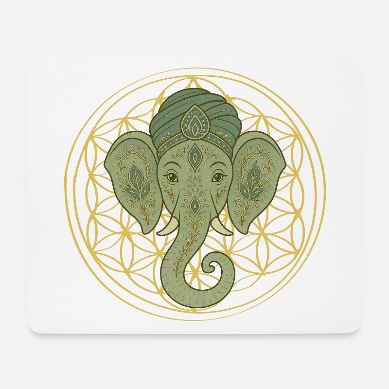 Éléphant - Tapis de souris (format paysage) - blanc