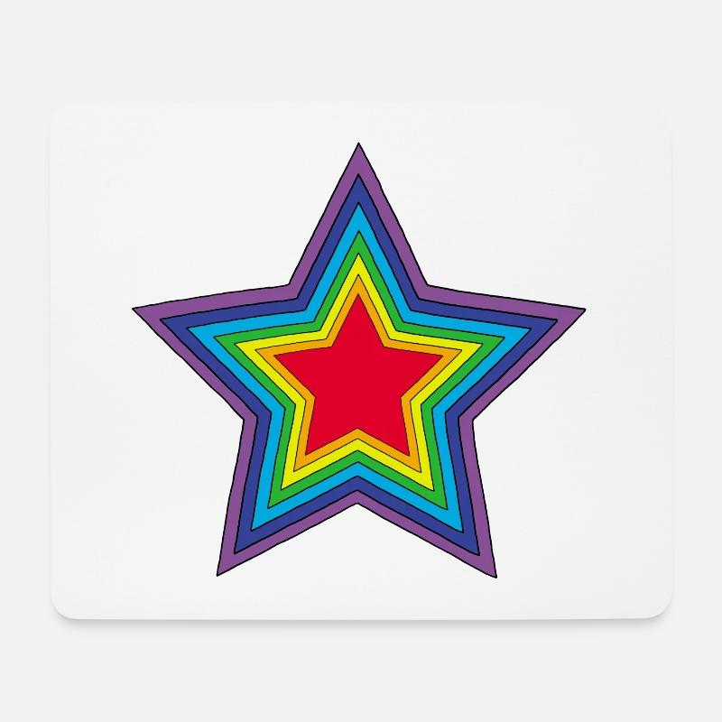 Regenbogenstern - Mousepad (Querformat) - Weiß