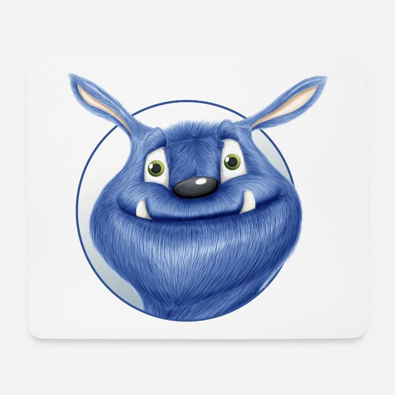 Monstre bleu - Tapis de souris (format paysage) - blanc