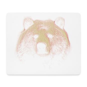 Red Halftone Bear Head - Mouse Pad (horizontal) - white - Front