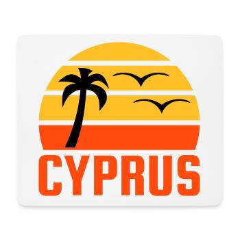 Cyprus (half sun, palm tree, two birds) - Mouse Pad (horizontal) - white - Front