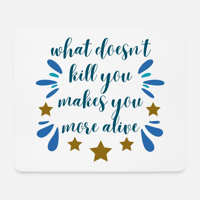 what doesn't kill you - blue - Mousepad (Querformat) - Weiß