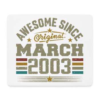 März 2003 Geburtstag Vintage Geschenkidee 2003 - Mousepad (Querformat) - Weiß - Vorne