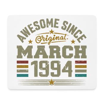 März 1994 Geburtstag Vintage Geschenkidee 1994 - Mousepad (Querformat) - Weiß - Vorne