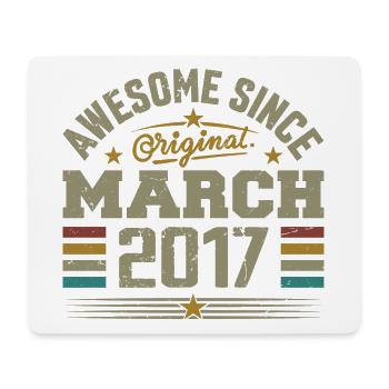 March 2017 Birthday Vintage Gift Idea 2017 - Mouse Pad (horizontal) - white - Front