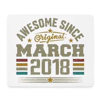 March 2018 Birthday Vintage Gift Idea 2018 - Mouse Pad (horizontal) - white - Front