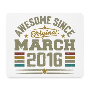 Mars 2016 Anniversaire Idée Cadeau Vintage 2016 - Tapis de souris (format paysage) - blanc - Devant