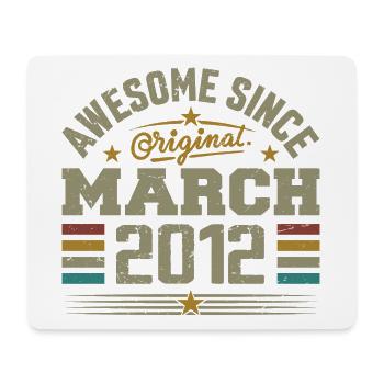 Mars 2012 Anniversaire Idée Cadeau Vintage 2012 - Tapis de souris (format paysage) - blanc - Devant