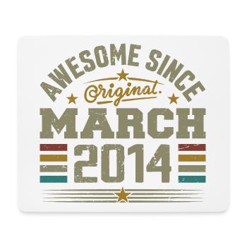 Mars 2014 Anniversaire Idée Cadeau Vintage 2014 - Tapis de souris (format paysage) - blanc - Devant