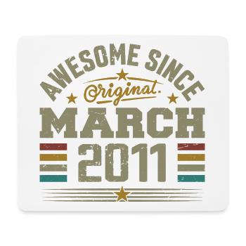 Mars 2011 Anniversaire Idée Cadeau Vintage 2011 - Tapis de souris (format paysage) - blanc - Devant