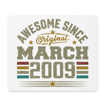 Mars 2009 Anniversaire Idée Cadeau Vintage 2009 - Tapis de souris (format paysage) - blanc - Devant