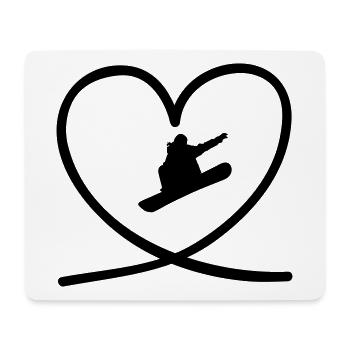 I love snowboarding - Mousepad (Querformat) - Weiß - Vorne