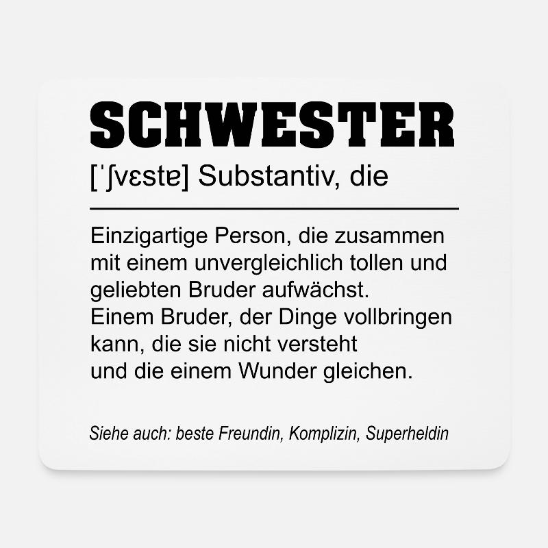 Schwester Lustige Definition - Mousepad (Querformat) - Weiß