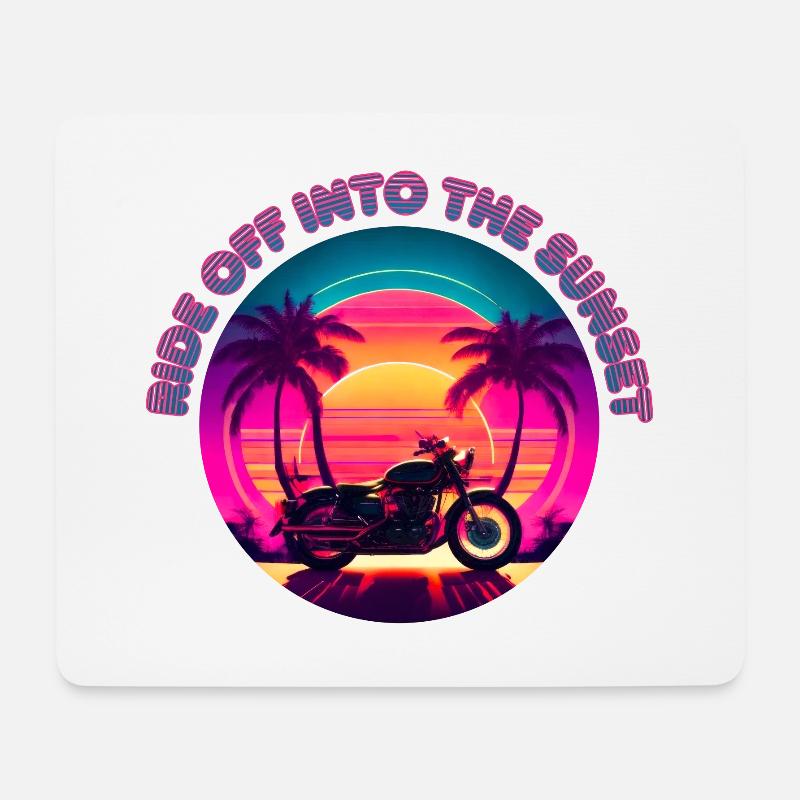 Folgen Sie dem Sonnenuntergang - Mousepad (Querformat) - Weiß
