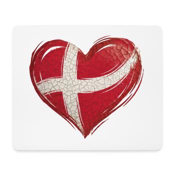 Denmark Heart Flag - Mouse Pad (horizontal) - white - Front