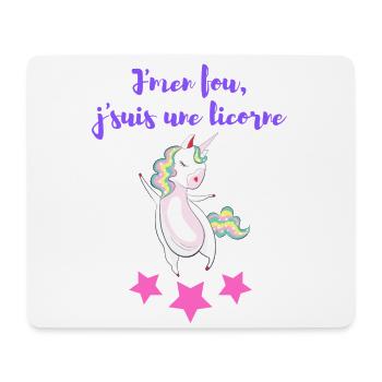 j'men fou j'suis une licorne - Tapis de souris (format paysage) - blanc - Devant