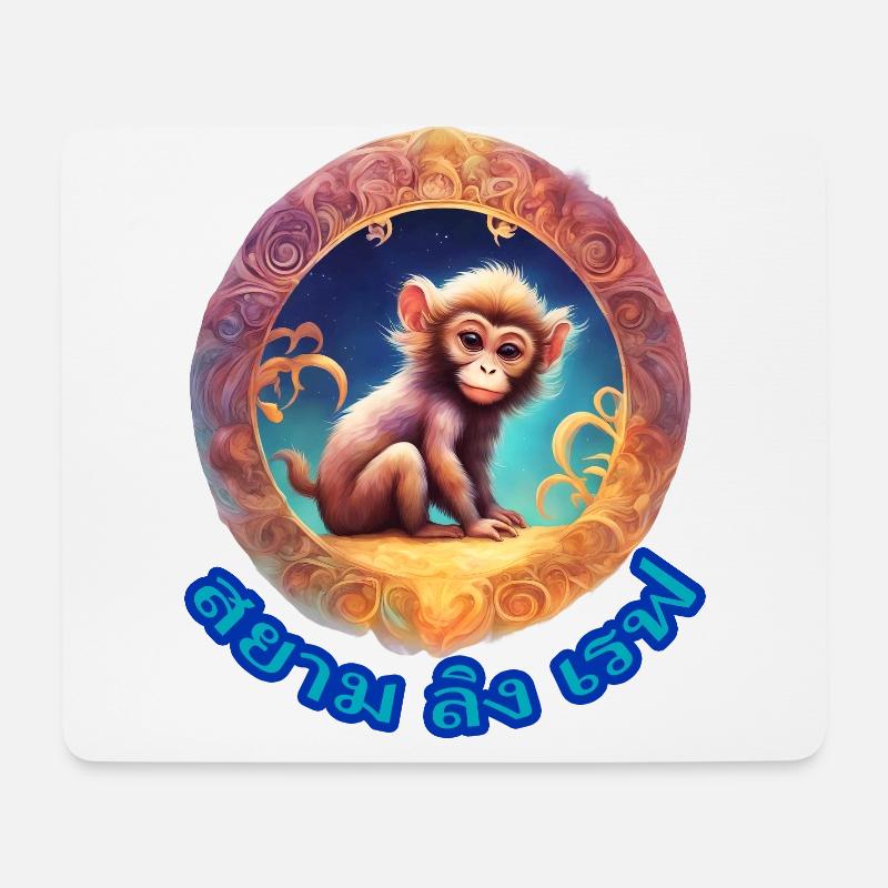 Siam Monkey Rave - Mouse Pad (horizontal) - white