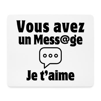 Nachricht, SMS, Valentinstag, Ich liebe dich - Mousepad (Querformat) - Weiß - Vorne