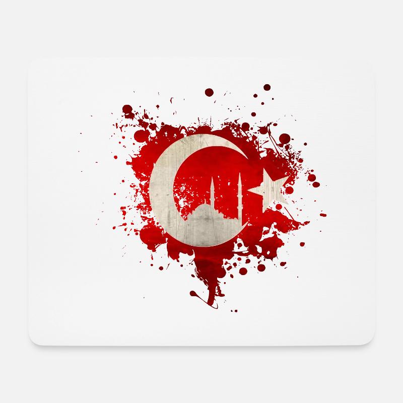 Türkiye Bayrak Sehit Kani Camii - Mousepad (Querformat) - Weiß