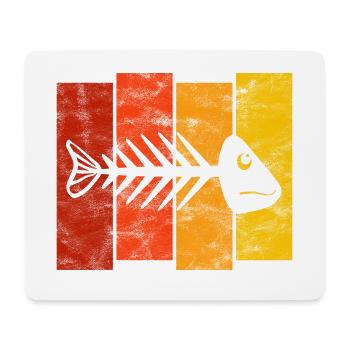 Arête de poisson pour les pêcheurs, les pêcheurs et les enfants | Poissons - Tapis de souris (format paysage) - blanc - Devant