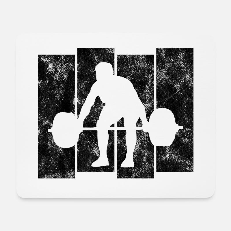 Bodybuilding Bodybuilder GYM Fitnessstudio Retro - Mousepad (Querformat) - Weiß